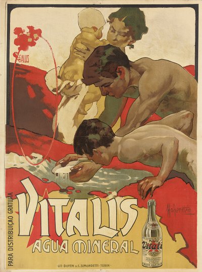 Kivennäisveden "Vitalis" mainosjuliste, 1895 tekijältä Adolfo Hohenstein