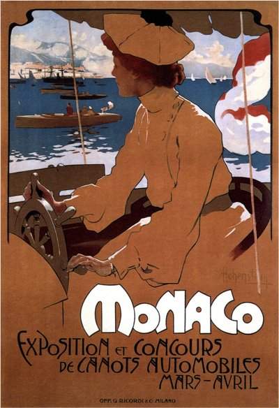 Monaco: Moottorivenenäyttely, 1900 tekijältä Adolfo Hohenstein
