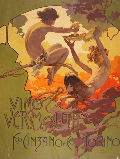 Vermutti Cinzano, 1901. tekijältä Adolfo Hohenstein