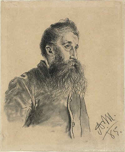 Parrakkaan miehen muotokuva tekijältä Adolph Menzel
