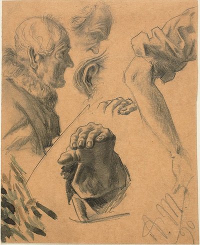 Luonnoksia käsistä, käsistä ja päistä tekijältä Adolph Menzel
