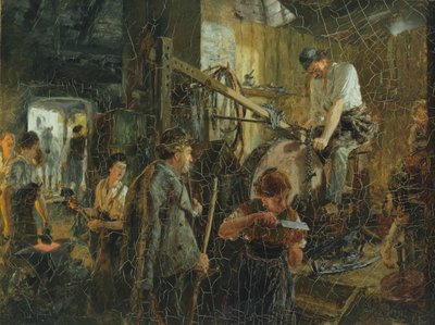 Veitsimylly Hofgasteinin takomassa, 1881 tekijältä Adolph Menzel