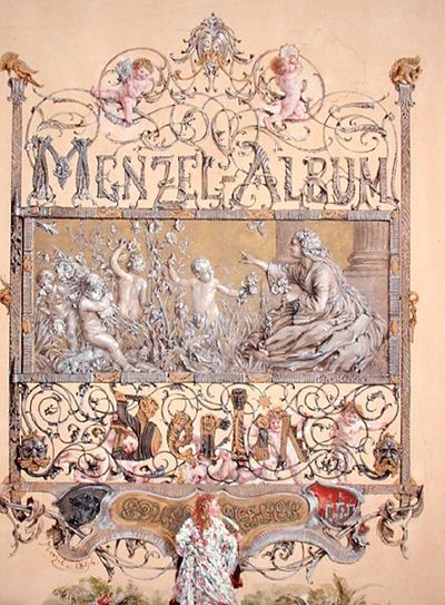Nimisivu Menzel-albumista, 1868 tekijältä Adolph Menzel