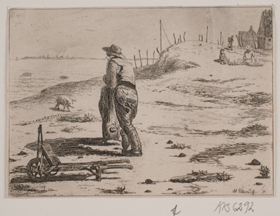 Rannikkoosuus seisovilla kalastajilla tekijältä Johan Adolph Kittendorff