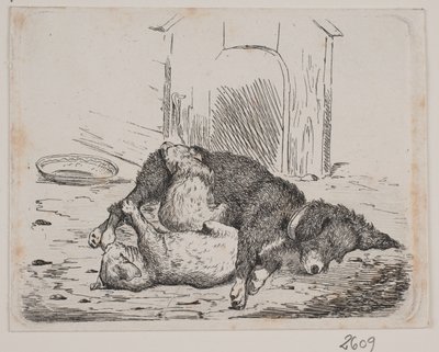 Talutinkoira pennun kanssa tekijältä Johan Adolph Kittendorff