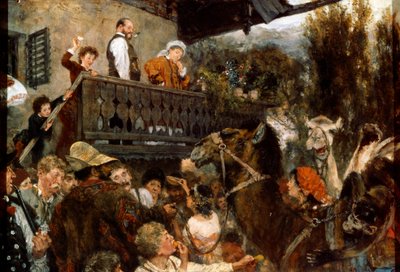 Liikkuvat sirkuskamelit Partenkirchenissä, 1884. tekijältä Adolph Menzel