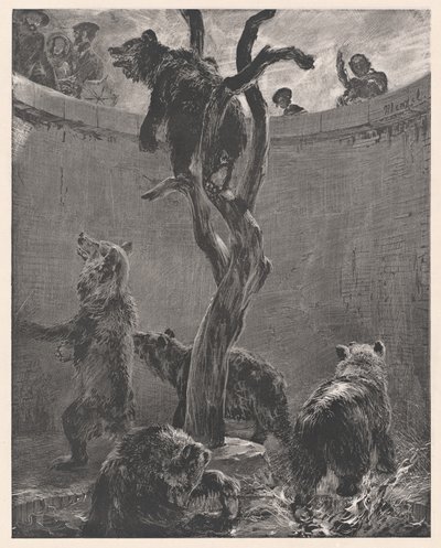 Karhukuoppa eläintarhassa tekijältä Adolph Menzel