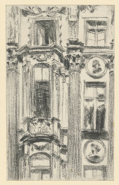 Yksityiskohta Dresdenin Palais du Saxen keskiosan ulkonemasta tekijältä Adolph Menzel