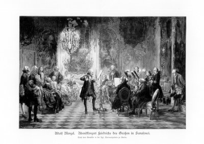 Fredrickin suuri konsertti Sanssoucissa, 1852, 1900. tekijältä Adolph Menzel