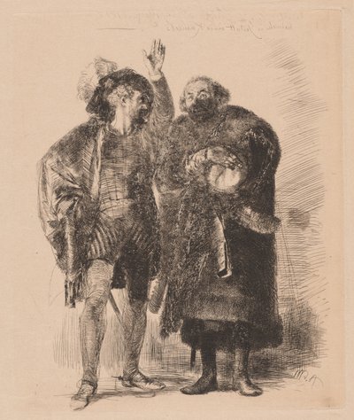 Hamlet ja Polonius tekijältä Adolph Menzel