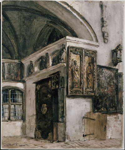Berliinin luostarikirkon sisätilat tekijältä Adolph Menzel