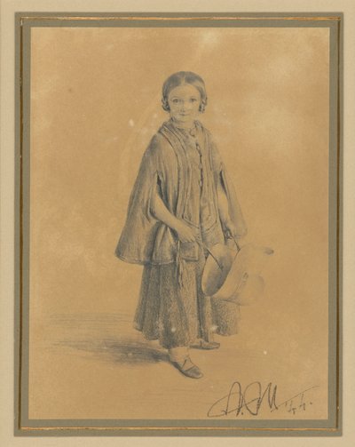 Constanze Belingin, o.s. Martini, lapsuudenmuotokuva. Piirituomari Carl Martinin ja hänen vaimonsa Pauline Martinin tytär tekijältä Adolph Menzel