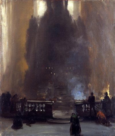 Kirkon sisätilat (barokkityylinen alttari) tekijältä Adolph Menzel