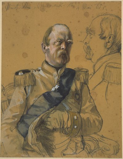 Otto, kreivi von Bismarck-Schönhausen. Tutkielma maalaukseen "Vilhelm I:n kruunajaiset Königsbergissä" tekijältä Adolph Menzel
