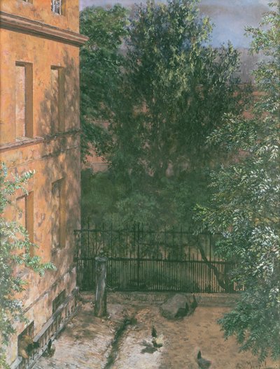 Näkymä pienelle pihalle (wc paperilla) tekijältä Adolph Menzel