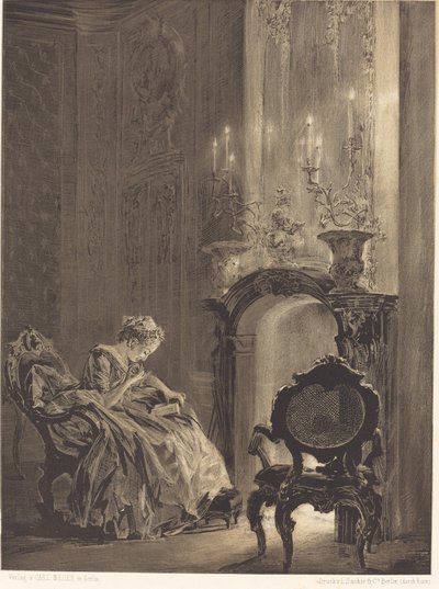 Nainen tulipalon edessä tekijältä Adolph Menzel