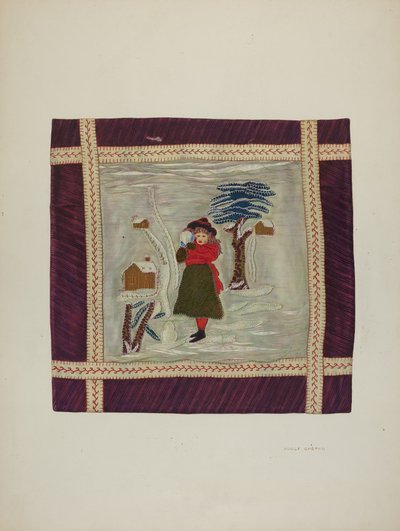 Applique Coverlet Detail, 1941. tekijältä Adolph Opstad