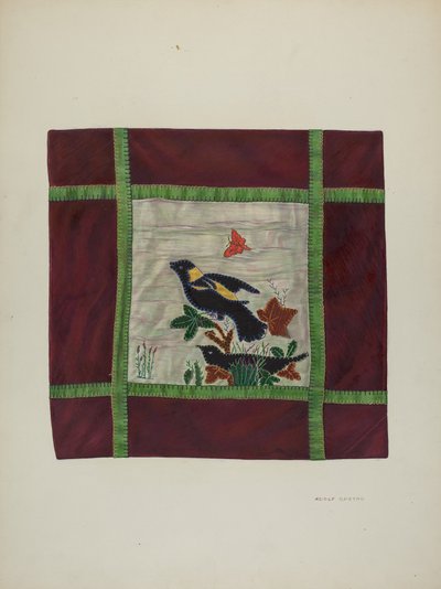 Applique Coverlet Detail, 1941. tekijältä Adolph Opstad
