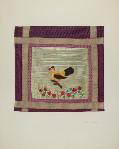 Applique Coverlet Detail, 1941. tekijältä Adolph Opstad