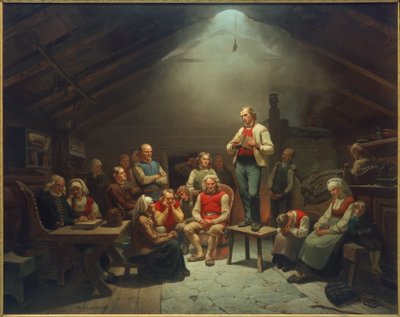 Haugilaisten rukous / Tidemand tekijältä Adolph Tidemand