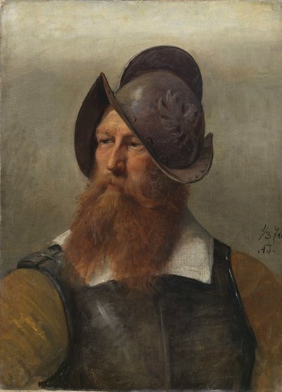 Piirrosluonnos, jossa Kristian IV perustaa Christianian tekijältä Adolph Tidemand