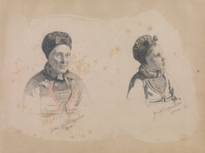 Gjertrud Skjønne ja Gunhild Torstensdatter Skjønne. tekijältä Adolph Tidemand