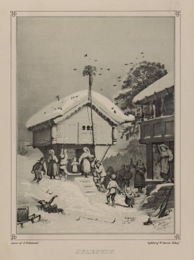 Kuvitus otettu kirjasta Norge fremstillet i Tegninger av Asbjørnsen, P.Chr. og utgitt av Chr. Tønsberg (nro, 1848). tekijältä Adolph Tidemand