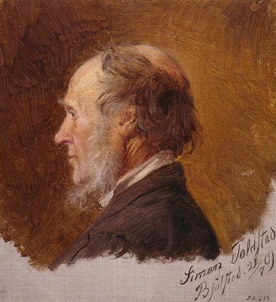 Simon Toldstadin muotokuva. Luonnos tekijältä Adolph Tidemand