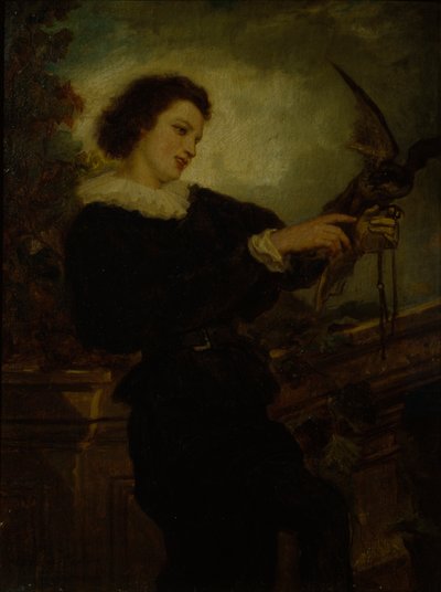 Falconer (öljy kankaalle) tekijältä Adolph Tidemand