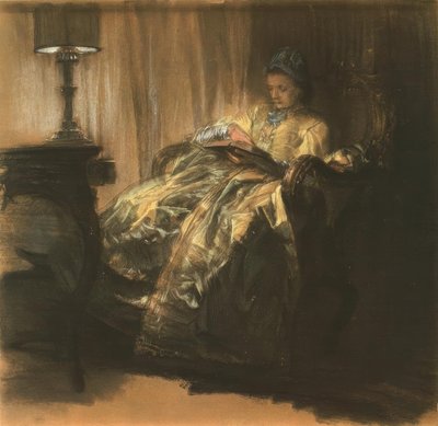 Lesende Dame tekijältä Adolph Menzel