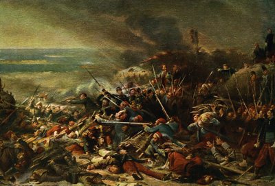 "La Prise de Malakoff" (Malakoffin valtaaminen) (painettu) tekijältä Adolphe (after) Yvon