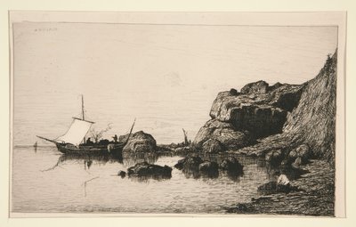 Kalastajan vene saapumassa Colliouren kallioille (Pyrenees Orientales) tekijältä Adolphe Appian