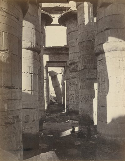 Ylä-Egypti, Hypostyle Hall Karnakissa, n. 1870. tekijältä Adolphe Braun