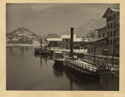 Järvihöyrylaivat talvisatamassa, Sveitsi tekijältä Adolphe Braun