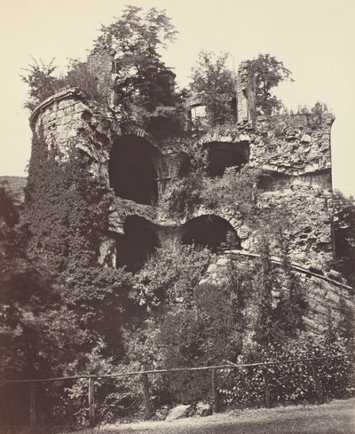 Räjähtynyt torni, Heidelbergin linna, n. 1865. tekijältä Adolphe Braun