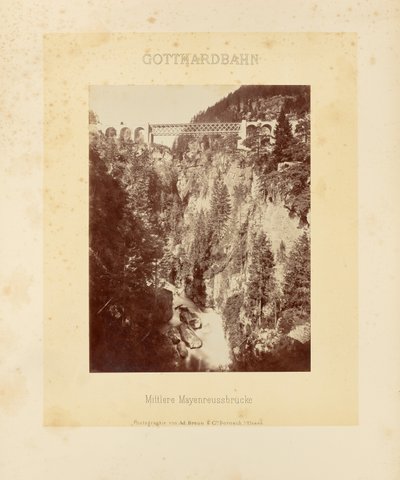 Gotthardin rautatie: Middle Mayenreussin silta tekijältä Adolphe Braun and Cie