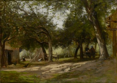 Maisema pihalla, 1830-1880 tekijältä Adolphe Felix Cals