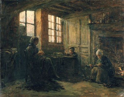 Naiset ruskeutuvat liinavaatteet, Honfleur, 1877 tekijältä Adolphe Felix Cals