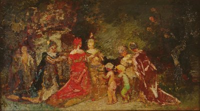 Kokoontuminen puistoon tekijältä Adolphe Joseph Thomas Monticelli