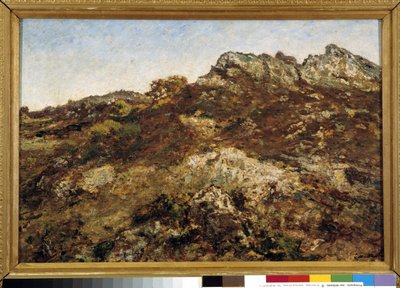 Kukkulamaisema (Garlabanin massiivi Provencessa) tekijältä Adolphe Joseph Thomas Monticelli
