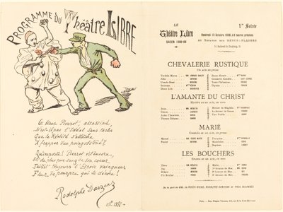 maalaismainen ritarillisuus; Kristuksen rakastaja; Naimisissa; Teurastajat tekijältä Adolphe Leon Willette