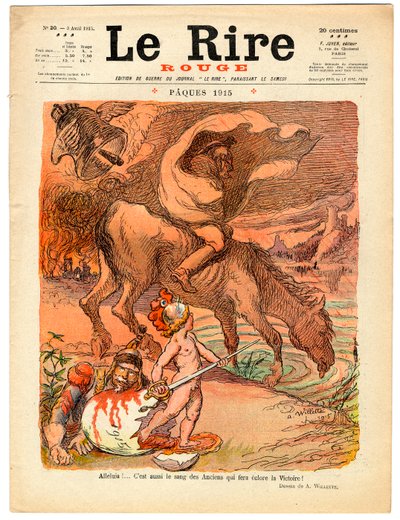 Kansi "" The Red Laughter", satiirinen väreissä tekijältä Adolphe Leon Willette