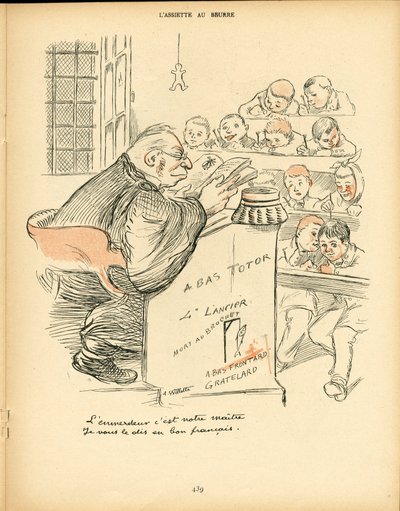 Voilautanen, satiirinen väreissä tekijältä Adolphe Leon Willette