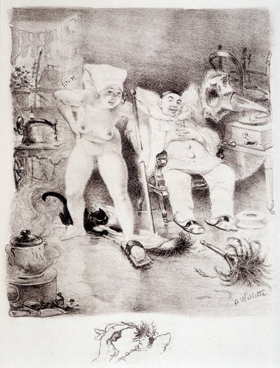 Laiskuus - piirustus Willette tekijältä Adolphe Leon Willette