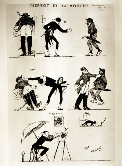 Pierrot ja La Mouche tekijältä Adolphe Leon Willette