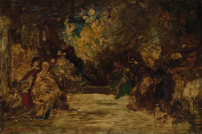 Figuurit terassilla, ei päivätty. tekijältä Adolphe Joseph Thomas Monticelli