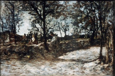 Maisema. Fontainebleau, 1800-luku. tekijältä Adolphe Joseph Thomas Monticelli