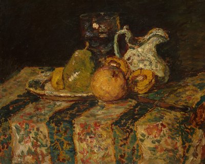 Asetelma hedelmä- ja viinikannulla, 1874. tekijältä Adolphe Monticelli