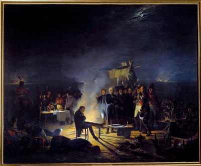 Napoleon I:n bivouac Wagramin taistelukentällä (5.-6.7 tekijältä Adolphe Roehn