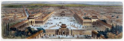 "Näkymä Pekingin kaupungista otettu etelästä", Kiina, 1800-luvun puoliväli tekijältä Adolphe Rouargue